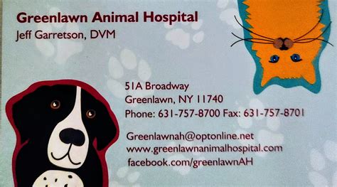 The front-desk staff is also good--fairly quick and very. . Greenlawn animal hospital
